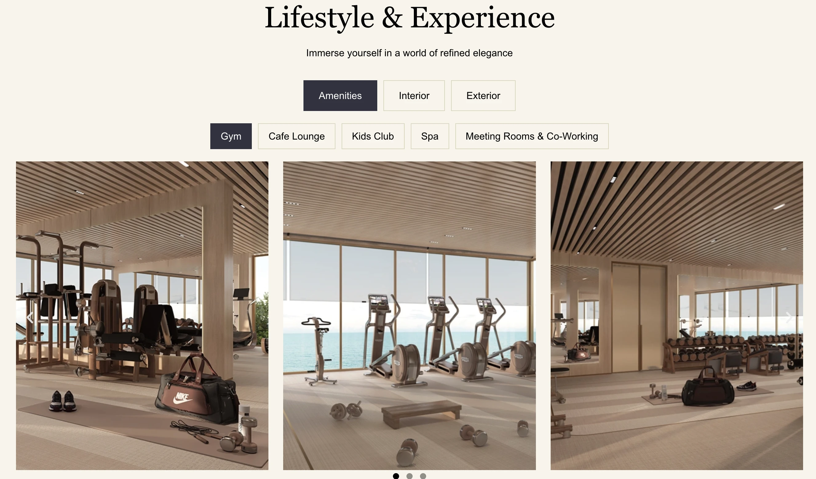 Dusit Thani Residences Ajman gym and luxury amenities with beachfront views – lifestyle experience by Prism Digital web design